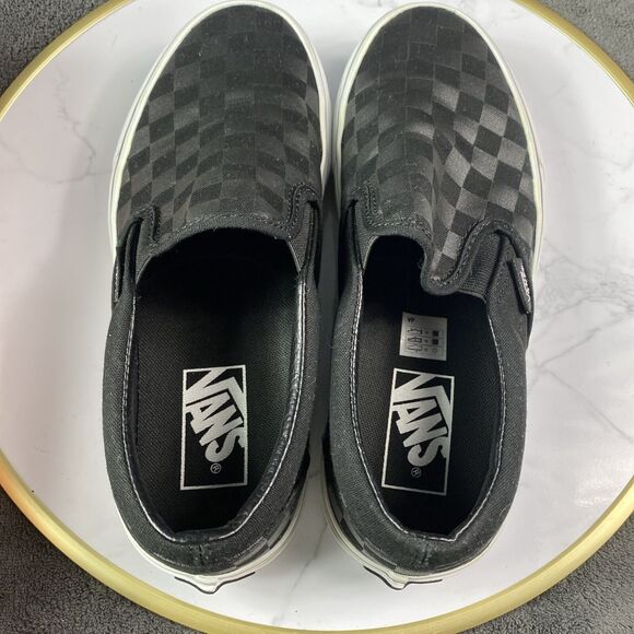 Vans Classic Slip-On Checkerboard Black White Men 6 Women 7.5 VN000EYE276 NEW